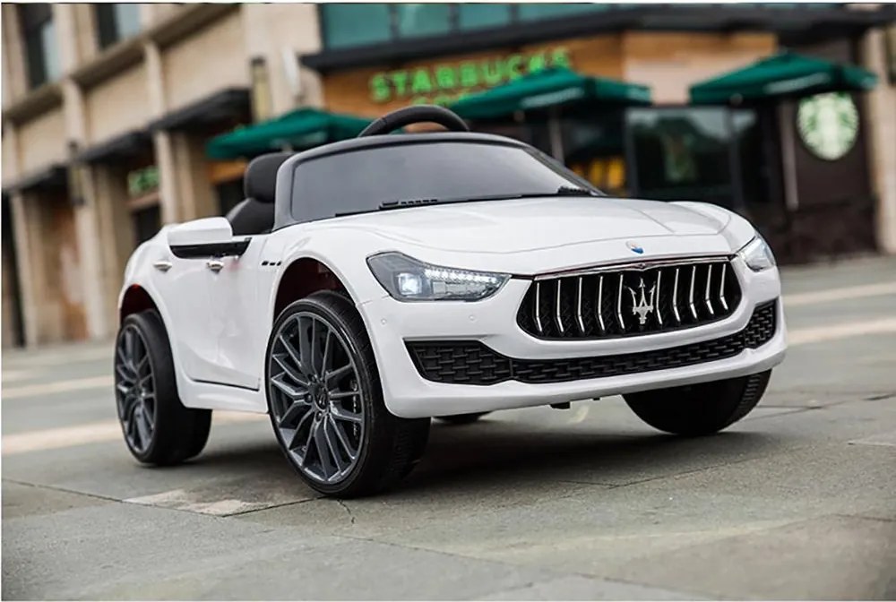Macchina Elettrica per Bambini 12V con Licenza Maserati Ghibli Bianca...