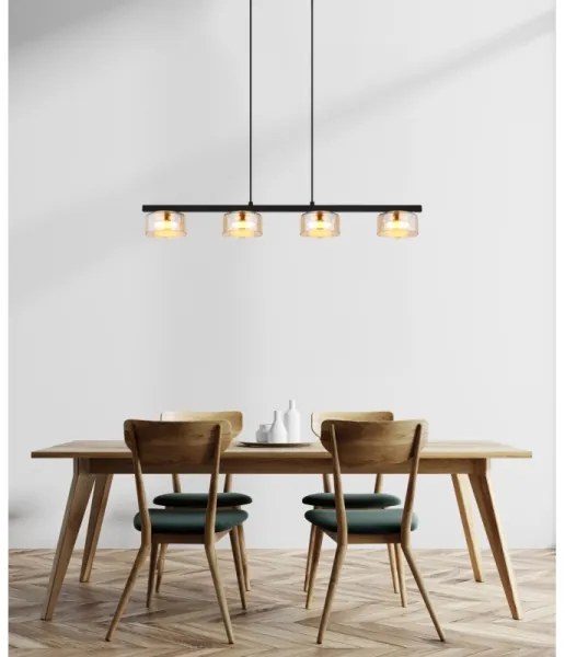 Globo 16055-4HG - Lampadario LED a sospensione con filo HIGGINS 4xGX53/6W/230V fumé/marrone