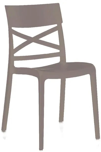 Set da 4 sedie da giardino London Cross NEW GARDEN, in polipropilene tortora