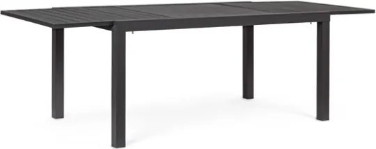 Set Da Pranzo Per Esterni Tavolo In Alluminio Allungabile 90x160-240 Cm + 8 Sedie Antracite