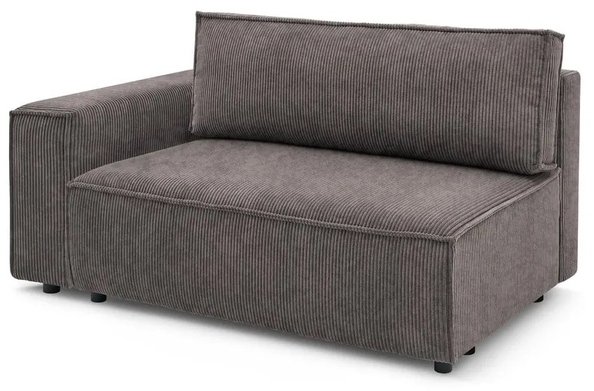 Modulo divano in velluto a coste marrone chiaro, angolo sinistro Nihad modular - Bobochic Paris