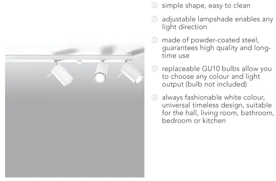 Apparecchio da soffitto bianco 6L Etna - Nice Lamps