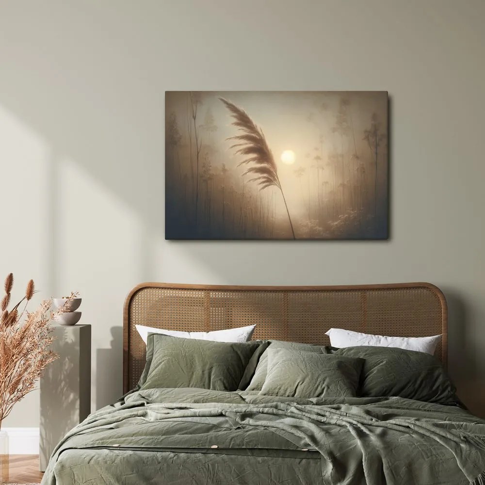 Quadro su tela – Canna in alba nebbiosa