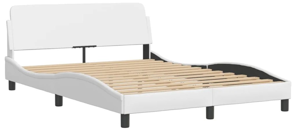 Giroletto con testiera bianco 120x200 cm in similpelle