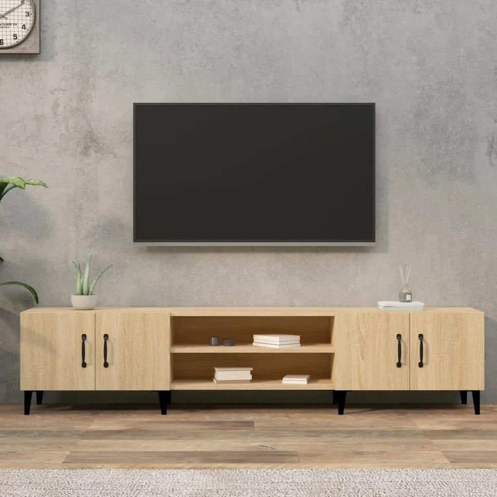 Mobile Per Tv Rovere Sonoma 180x31,5x40 Cm İn Legno Multistrato /