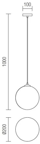Redo 01-1064 - Lampadario a sospensione con filo OLA 1xE27/42W/230V