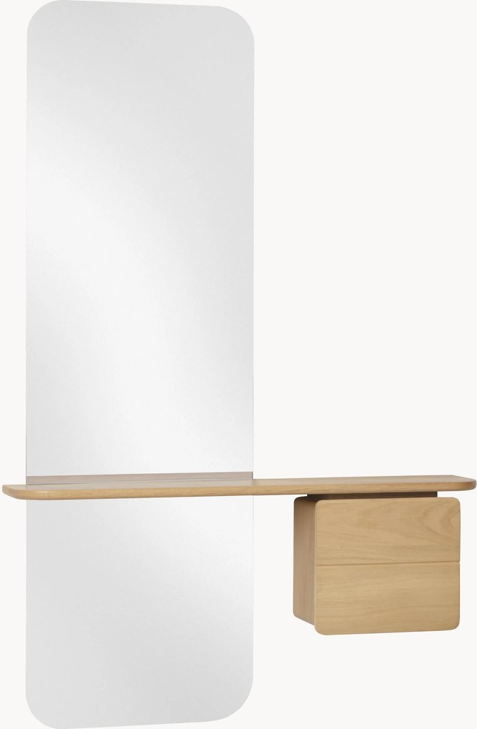 Specchio da parete con ripisno in legno One More Look