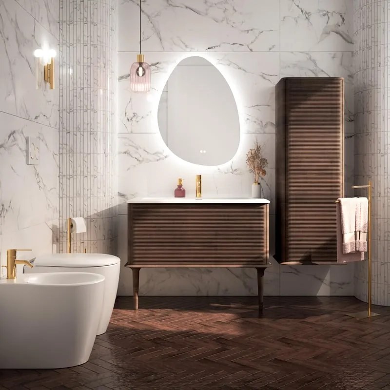 Mobile da bagno sospeso sotto lavabo Bohemia L 98 x H 42 x P 50 cm noce laccato opaco, 1 cassetto BADEN HAUS