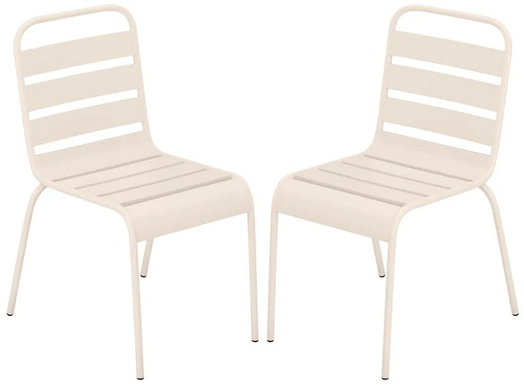 Sedia da giardino impilabile in Metallo Beige - Lotto di 2 - MIRMANDE di MYLIA