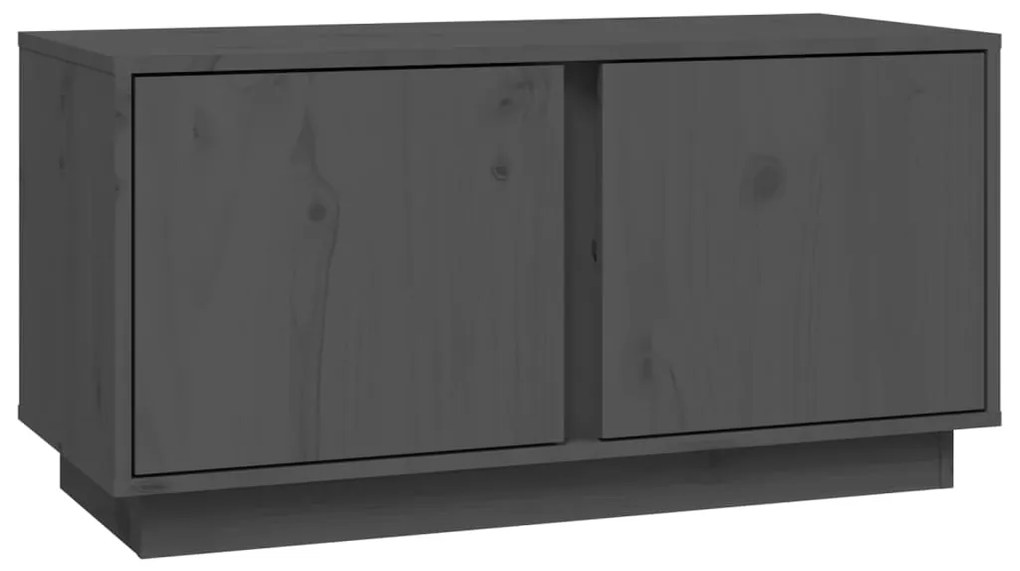 Mobile porta tv grigio 80x35x40,5 cm in legno massello di pino