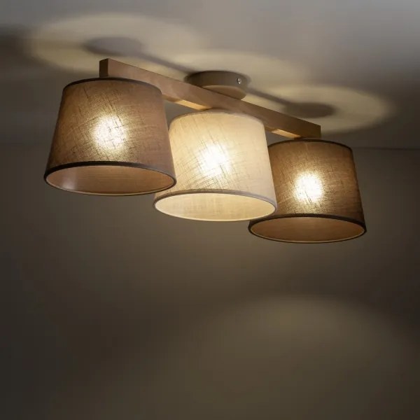 Brilagi - Lampadario a plafone LATTE SABIA 3xE27/15W/230V pino/mix