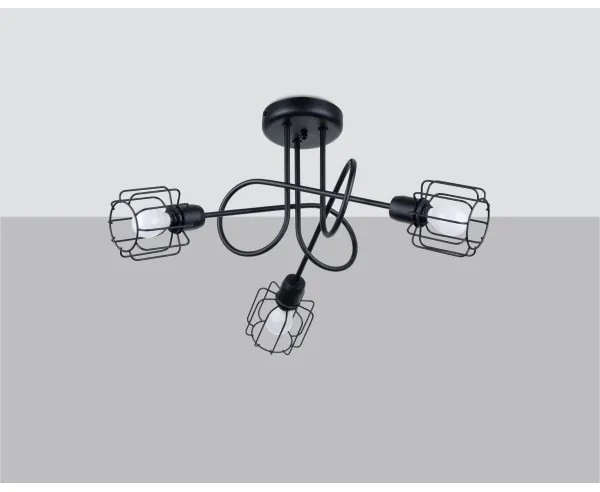 Sollux SL.1118 - Lampadario a stelo BELUCI 3xE14/40W/230V nero