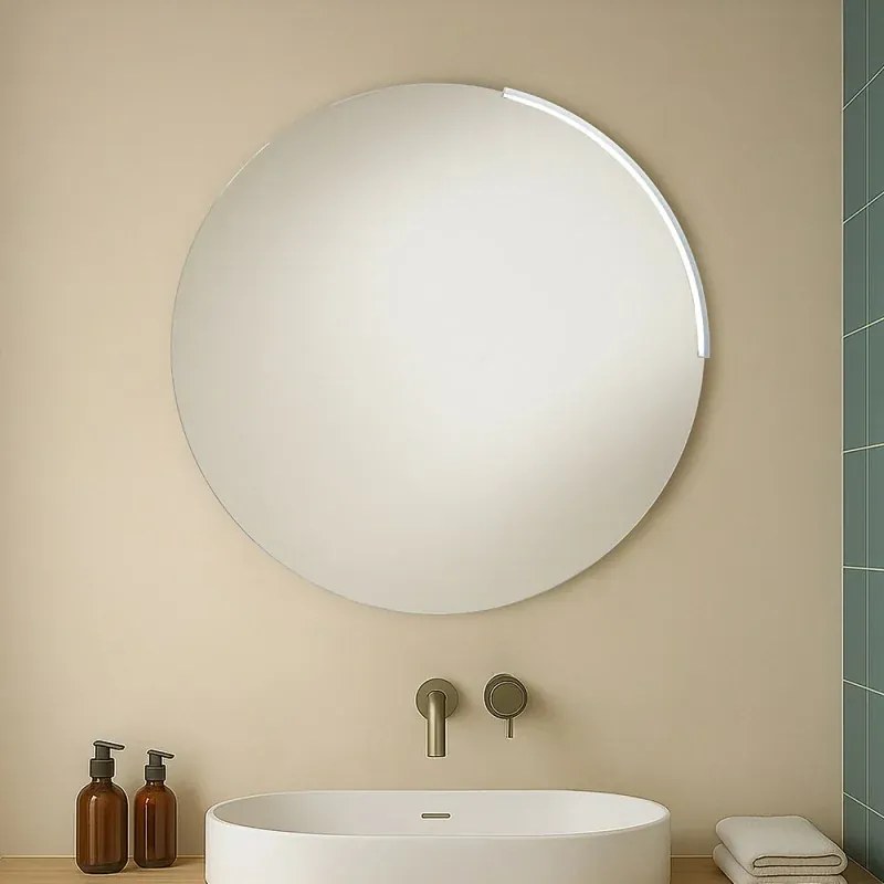 Specchio bagno rotondo con luce a led integrata da 70cm