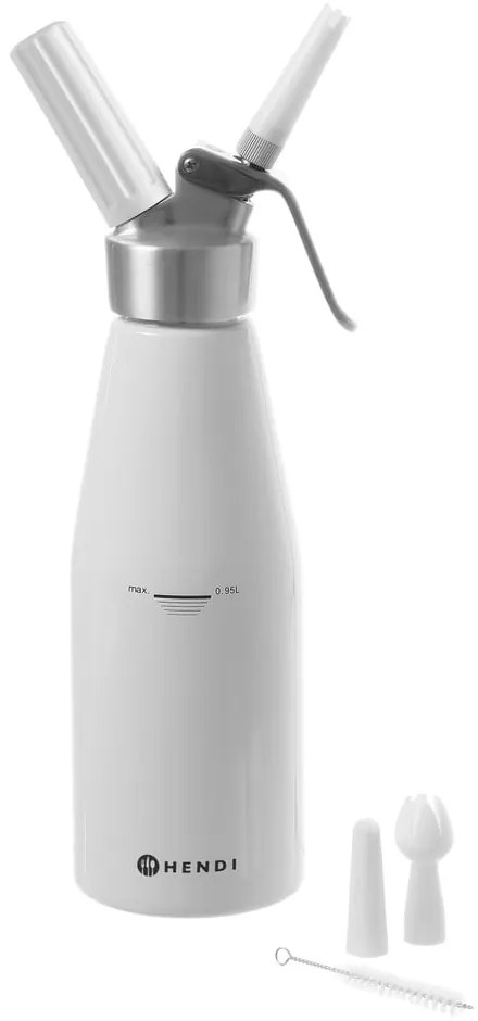 Bottiglia per panna montata in alluminio bianco, 1 l Kitchen Line - Hendi
