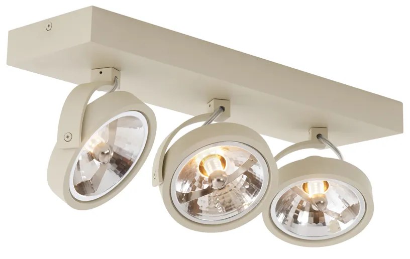 Faretto da soffitto moderno beige G9 rotondo orientabile a 3 luci - Go