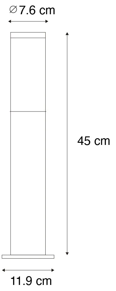 Lampada da palo moderna per esterni nera 45 cm IP44 - Rox
