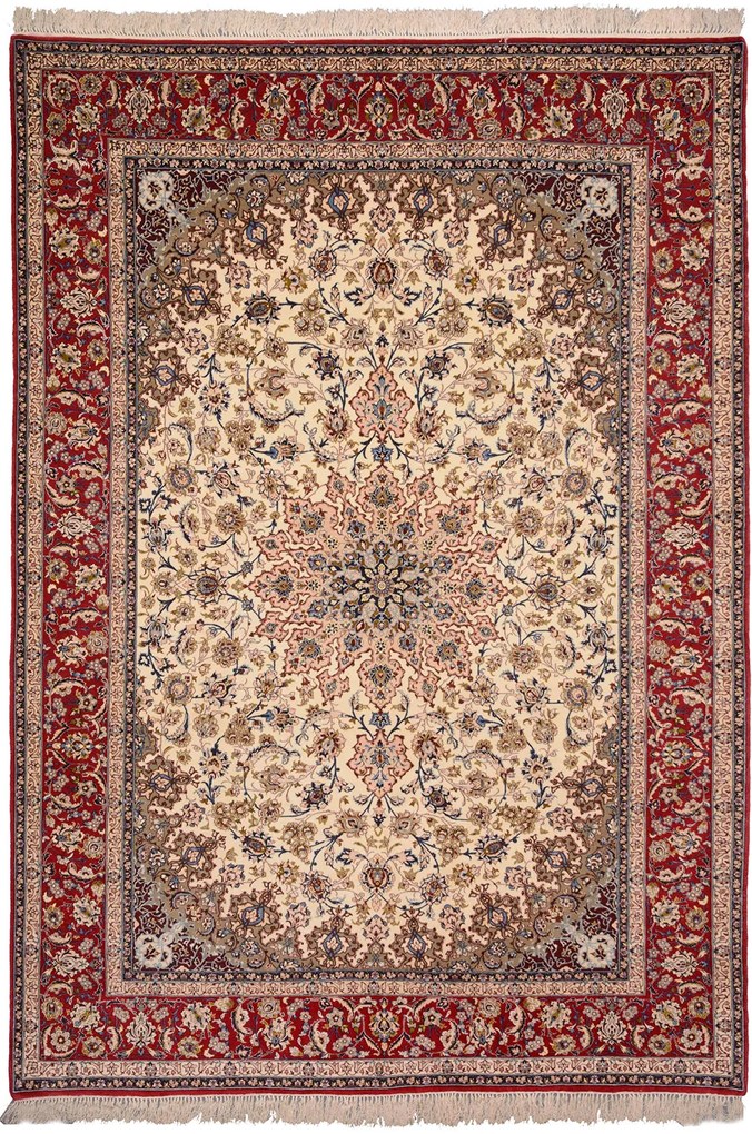 Isfahan Tappeto persiano 200 x 290 Beige (Iran) Annodato A Mano