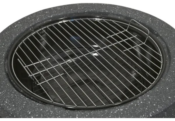 Fuoco portatile a legna con griglia grigia