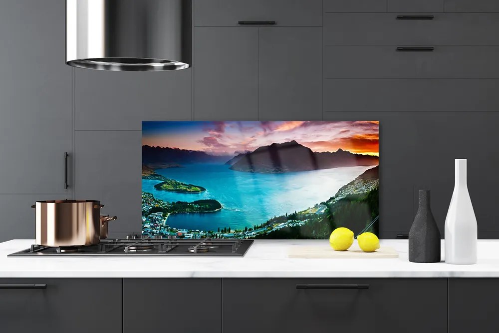 Rivestimento parete cucina Paesaggio di montagna della penisola 120x60 cm