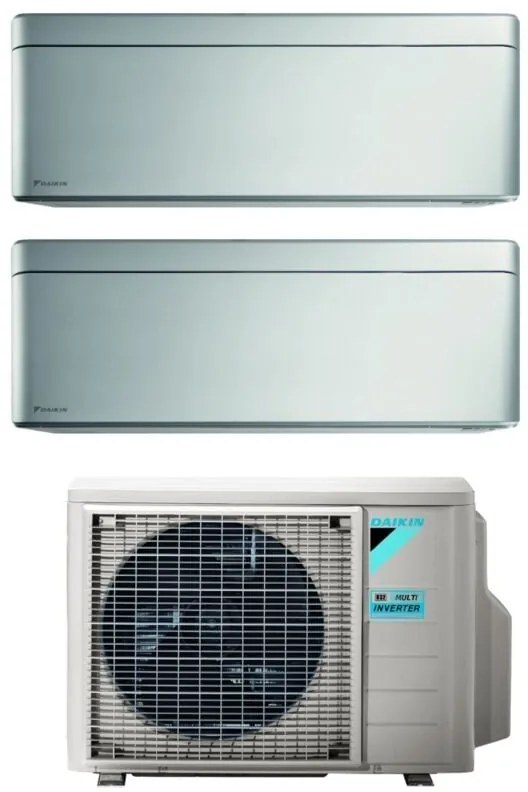 Daikin - Climatizzatore Condizionatore Bluevolution Dual Split Inverter serie stylish total silver 9+18 con 2MXM68N R-32 Wi-Fi Integrato 9000+18000