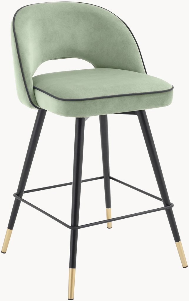 Set di 2 sedie da bar in velluto Cliff