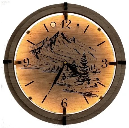 Li-Go 23697/DUB/BAT2 - Orologio LED dimmerabile con sensore, LED/1xAA, Ø 32 cm, rovere