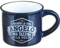 Tazzina caffè con nome Angelo in gres porcellanato