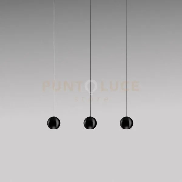 Guya s/3 - sospensione 3 luci a led lineare 3000k 1525lm 24w nero