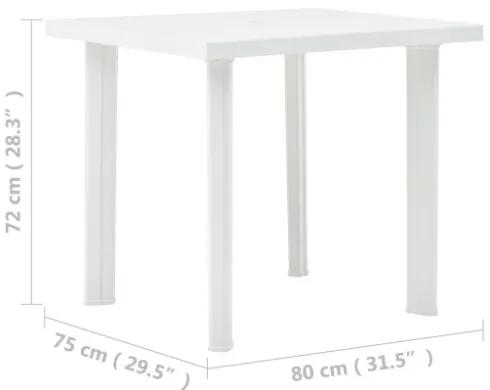 Tavolo da Giardino Bianco 78x75x72 cm in Plastica