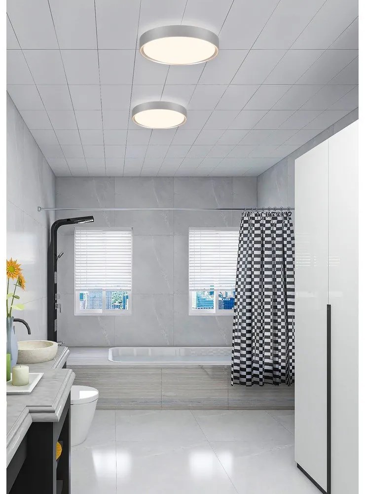 Plafoniera LED in argento ø 33 cm Clarimo - Trio