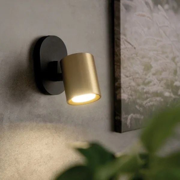 Kanlux 38960 - Faretto da parete LAURIN 1xGU10/10W/230V ottone/nero