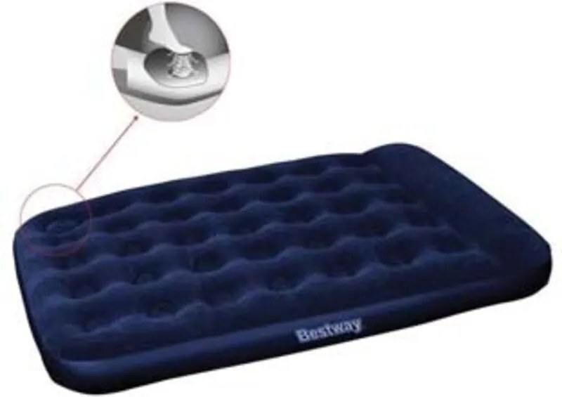 MATERASSO GONFIABILE FLOCCATO MATRIMONIALE CON POMPA INCORPORATA cm.191x137x28h. (art.67225) BESTWAY
