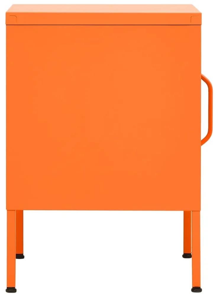 Comodino Arancione 35x35x51 cm in Acciaio