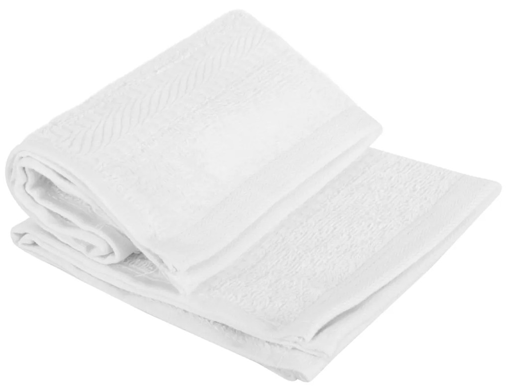 Set 2 lavette asciugamani cotone bianco 30x30 cm Basik