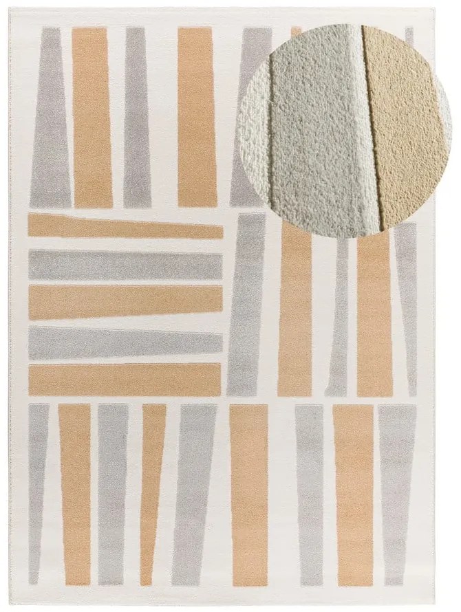 Tappeto grigio chiaro/color crema 133x190 cm Flora – Universal