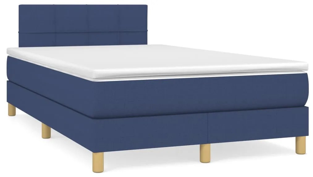 Letto A Molle Con Materasso E Led Blu 120x190 Cm İn Tessuto /