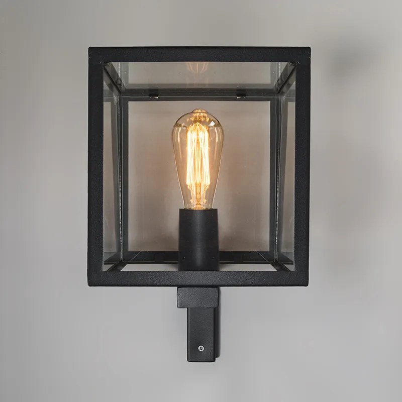 Lampada da parete quadrata industriale nera IP23 - Rotterdam