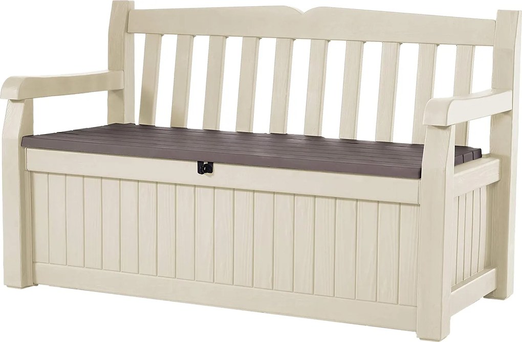 Panchina Contenitore da Giardino 140x60x84 cm in Resina Keter Eden Bench Beige...