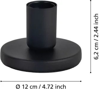 Eglo 31829 - Base per lampada POZELLO 1xE27/40W/230V nera