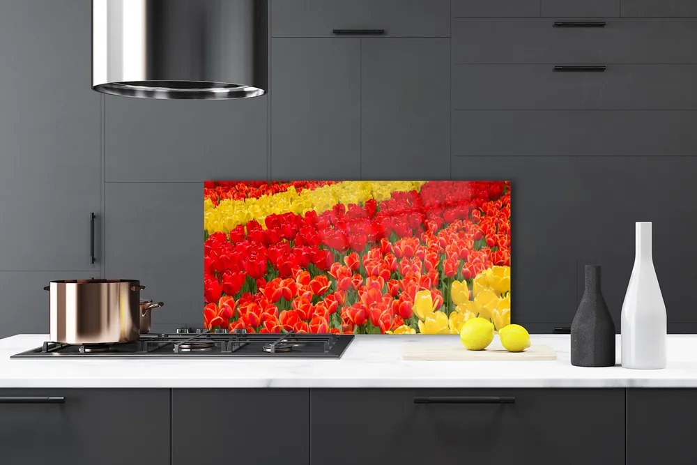 Rivestimento parete cucina Fiori di tulipani 140x70 cm