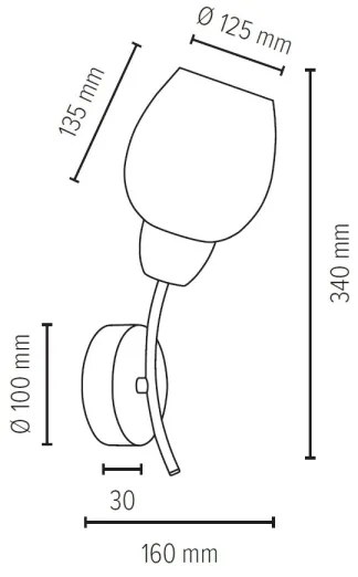 Spot-Light 8320174 - Applique PARMA 1xE27/60W/230V