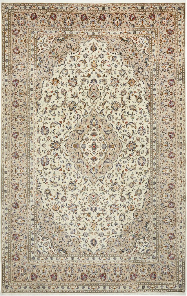 Kashan Tappeto persiano 320x200 Beige (Iran) Annodato A Mano