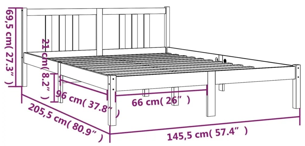 Giroletto Bianco in Legno Massello 140x200 cm