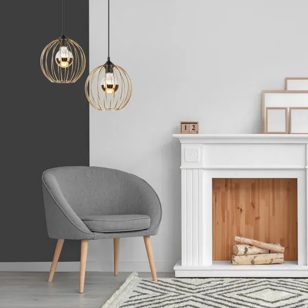 Lampadario a sospensione con filo ZOYA 1xE27/60W/230V oro