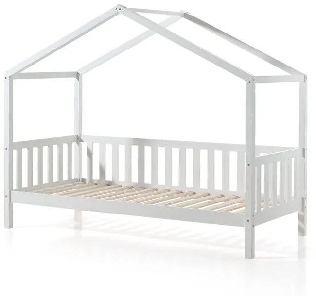 Letto per bambini in legno di pino bianco con letto estraibile e contenitore 90x200 cm DALLAS - Vipack