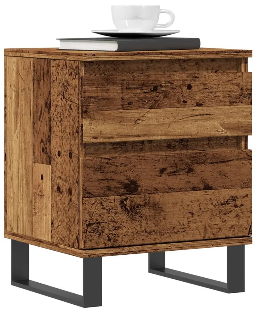 Comodini 2pz Legno Antico 40x35x50 Cm İn Legno Multistrato /
