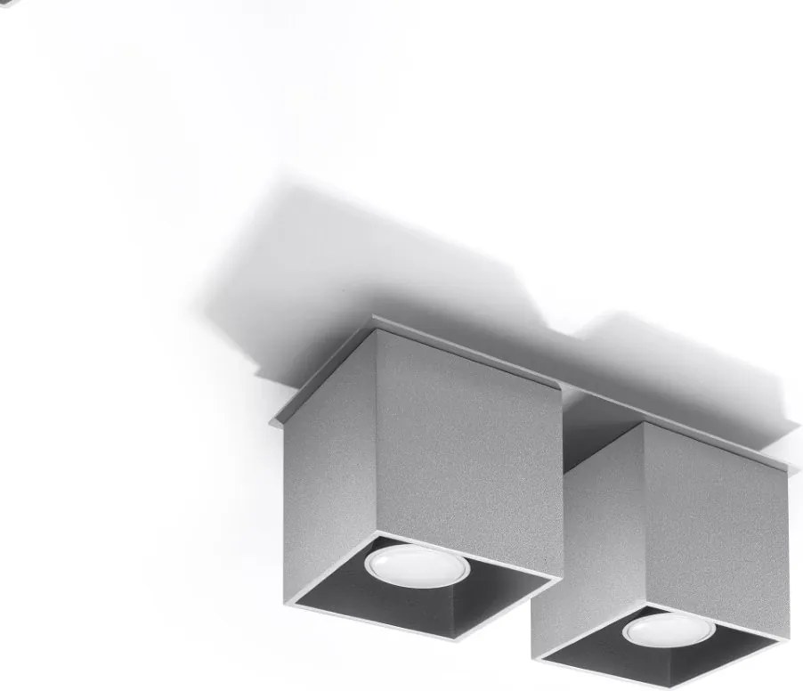 Applique Rettangolare da soffitto 2xGU10 QUAD 2 in alluminio