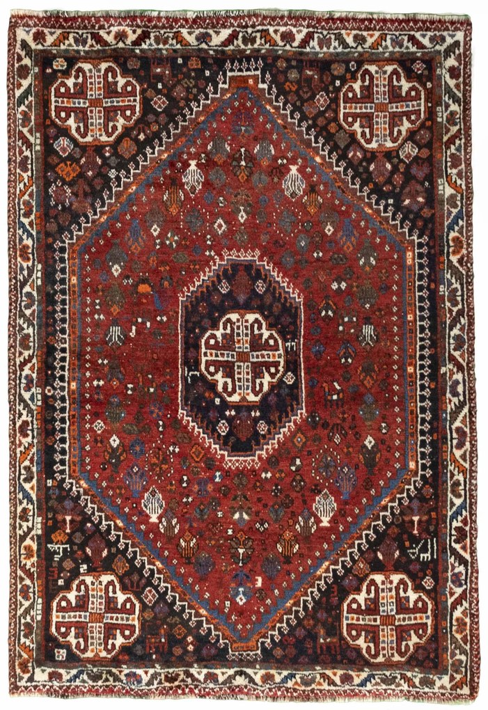 Shiraz Tappeto persiano 170 x 110 Rosso (Iran) Annodato A Mano