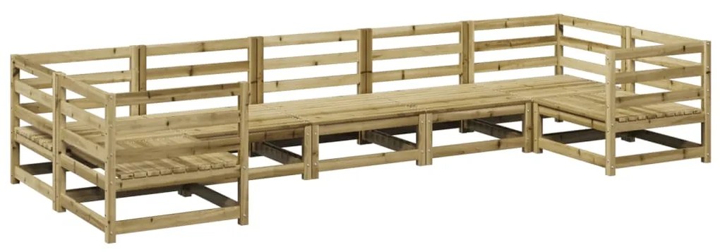 Set divani da giardino 7 pz in legno impregnato di pino