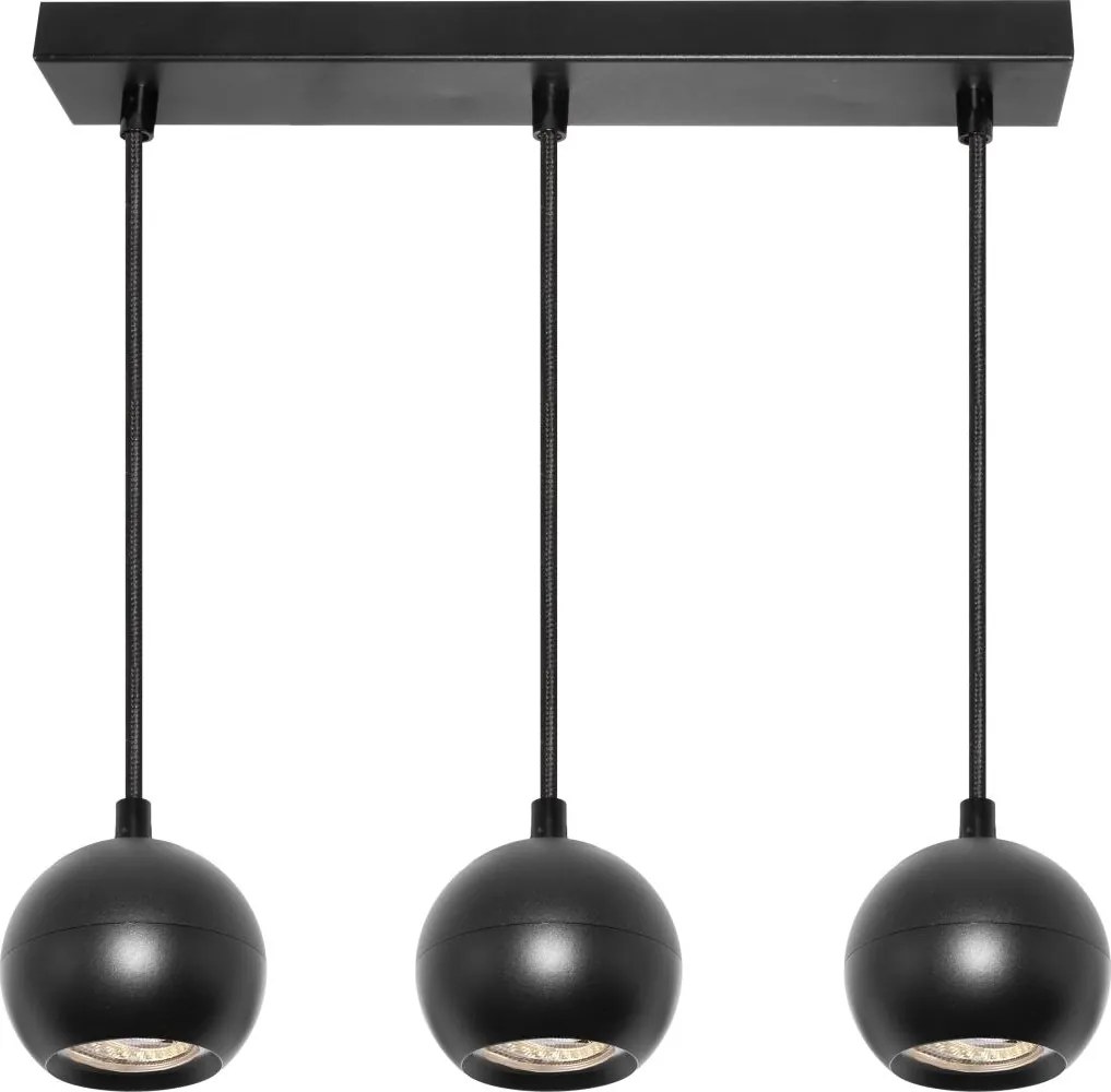 Osram - Lampada a sospensione con cavo SPOT SPHERAL 3xGU10/6W/230V nera